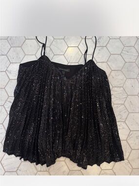 Banana Republic Black Sequin Camisole with Spaghetti Straps